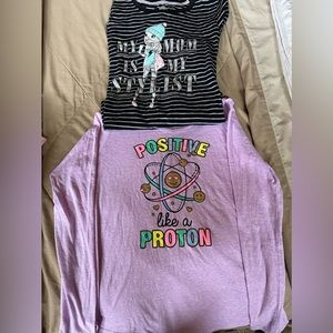 Girls 14-16 long sleeve shirts. Washed and never dried. Both $6 total